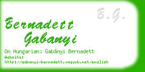 bernadett gabanyi business card