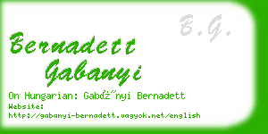 bernadett gabanyi business card